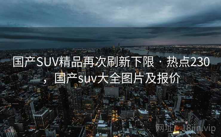 国产SUV精品再次刷新下限 · 热点230，国产suv大全图片及报价